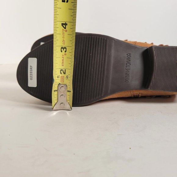 Minnetonka Suede Tan Double Fringe Bootie RANCHO Women Size 7 - Picture 14 of 14